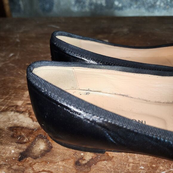 FABIO RUSCONI 36 5.5 black metallic pointed toe ballet flats - Picture 5 of 7